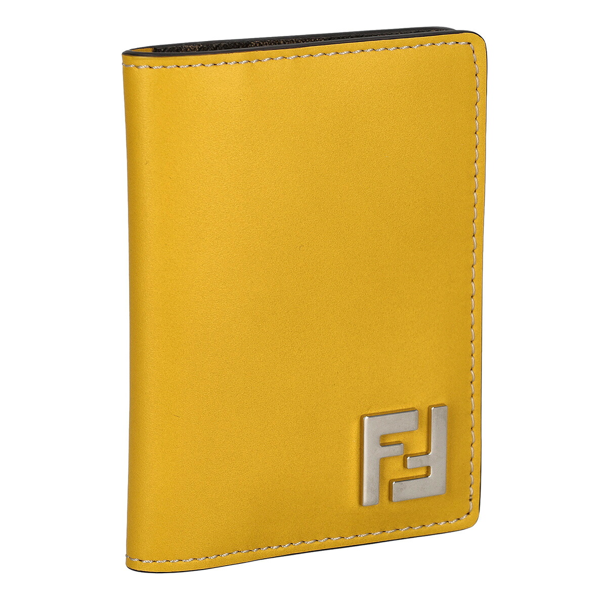 フェンディ FENDI 歌留多入れもの 名刺入れ 7M0349-0AFF2 F1M6B メンズ 黄色 本革 なめし革