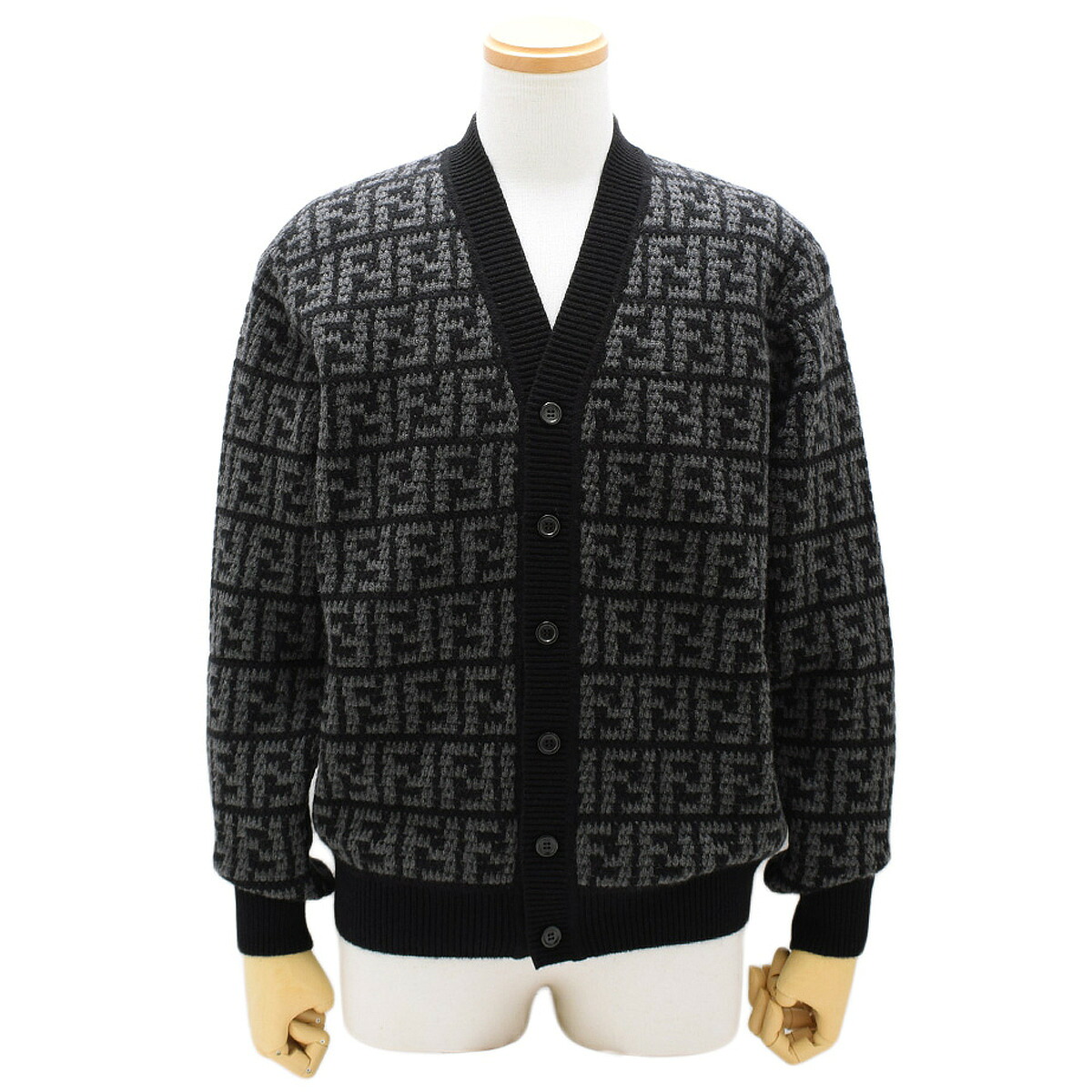 フェンディ FENDI 御召しもの ジレー カシミール 長袖 FZC433-APPA-F05HY メンズ 黒いこと+薄墨色