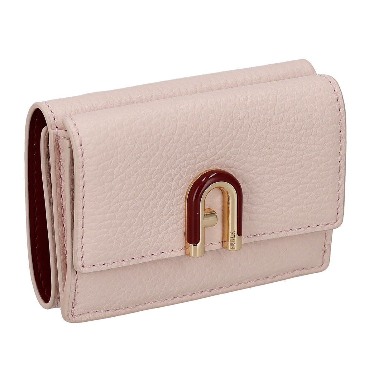 フルラ FURLA 紙入れ 三つ折り紙入れ 折りたたみ紙入れ 御釣り入れ付き添い人 WP00573-HSF000 4567S IDEA イデア スモールウォレット レディース サクラ色+赤いこと