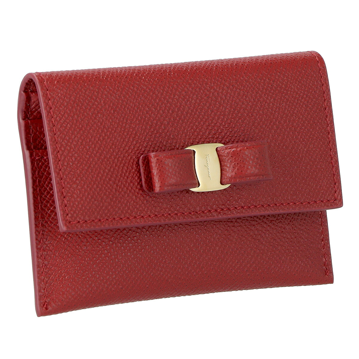 フェラガモ Ferragamo カードケース 名刺入れ 22d155 683531 VARA ヴァラ リボン レディース LIPSTICK レッド