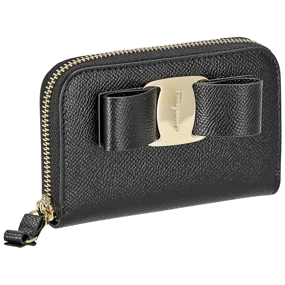 フェラガモ Ferragamo 小銭入れ コインケース ヴァラ・リボン 22D288 725290 ブラック 本革 レザー