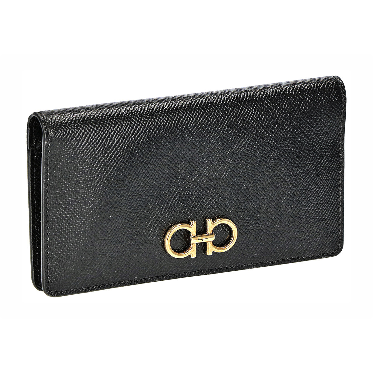 フェラガモ Ferragamo 財布 長財布 フラップ式長財布 かぶせ 小銭入れ付き 22d779 726510 レディース ブラック 本革 レザー
