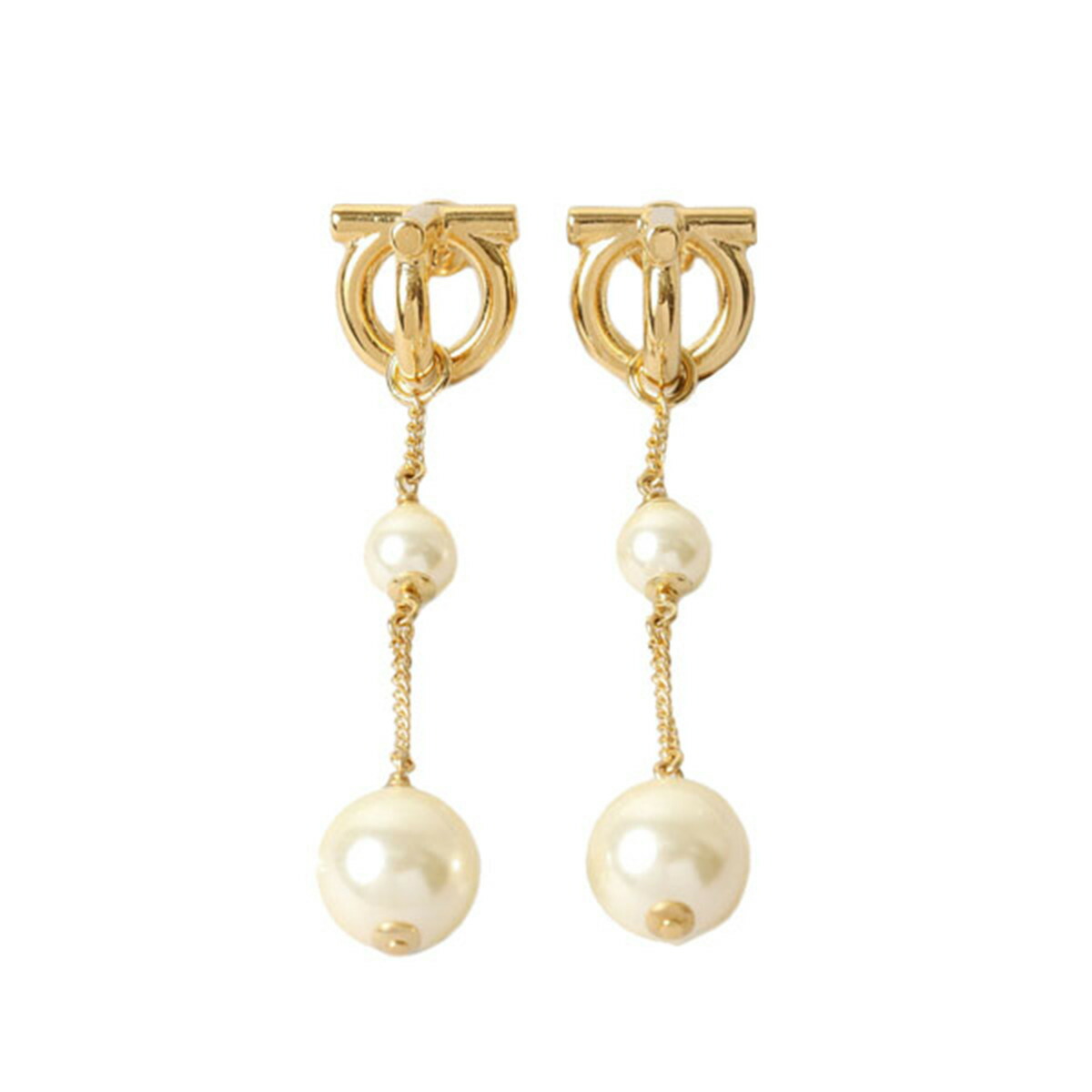 即発★S.Ferragamo★フェラガモ ピアス ゴールド 760531 751029 FERRAGAMO フェラガモ ピアス アクセサリー ガンチーニ パール