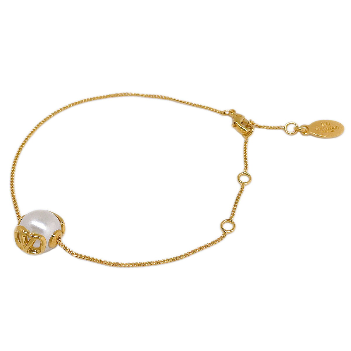 ヴァレンティノ VALENTINO Vロゴ シグネチャー メタル レジンパール ブレスレット アクセサリー 5W2J0W82 DHC 0O3 abva00035l レディース ゴールド+クリーム