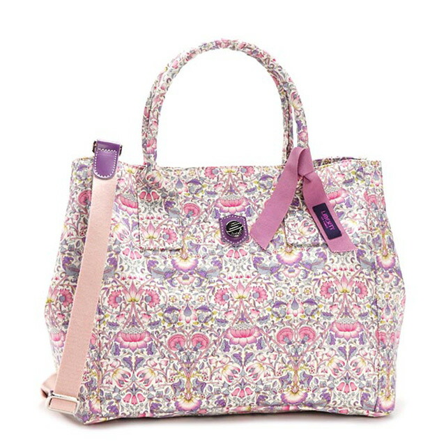 Bonfanti Liberty Lodden Print Tote Shopper Bag Shoulder Handbag Purple and Pink