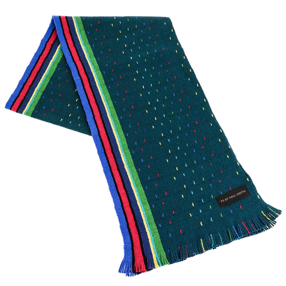 楽天デパートsale対象商物 ポールスミス 首巻 Paul Smith Atpd641d S948 首巻き 毛糸 37 Green グリーン 青 桜色体制マルチストライプ ポールスミス マフラー メンズ 商標名 ストライプ スカーフ ウール100 織地 羊毛 防寒 お洒落 生まれ落ちる時日 頂き物 マスキュリン