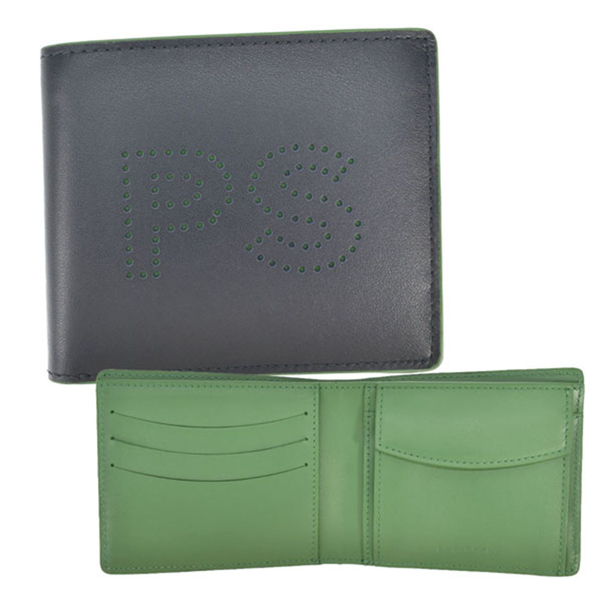 ポールスミス Paul Smith PS 財布 二つ折り財布 折りたたみ財布 M2A7395 KPERPS 47 MEN WALET BFOLD AND COIN 小銭入れ有り BLUES ネイビー+グリーン系