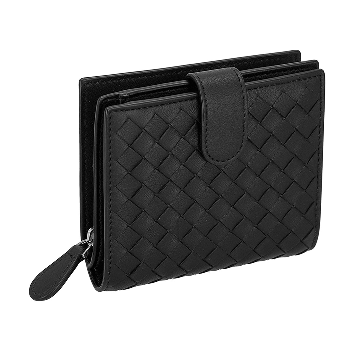 ボッテガヴェネタ BOTTEGA VENETA 財布 二つ折り財布 折りたたみ財布 小銭入れ付き イントレチャート 121059 V3UN1 8803 レディース メンズ ユニセックス ブラック