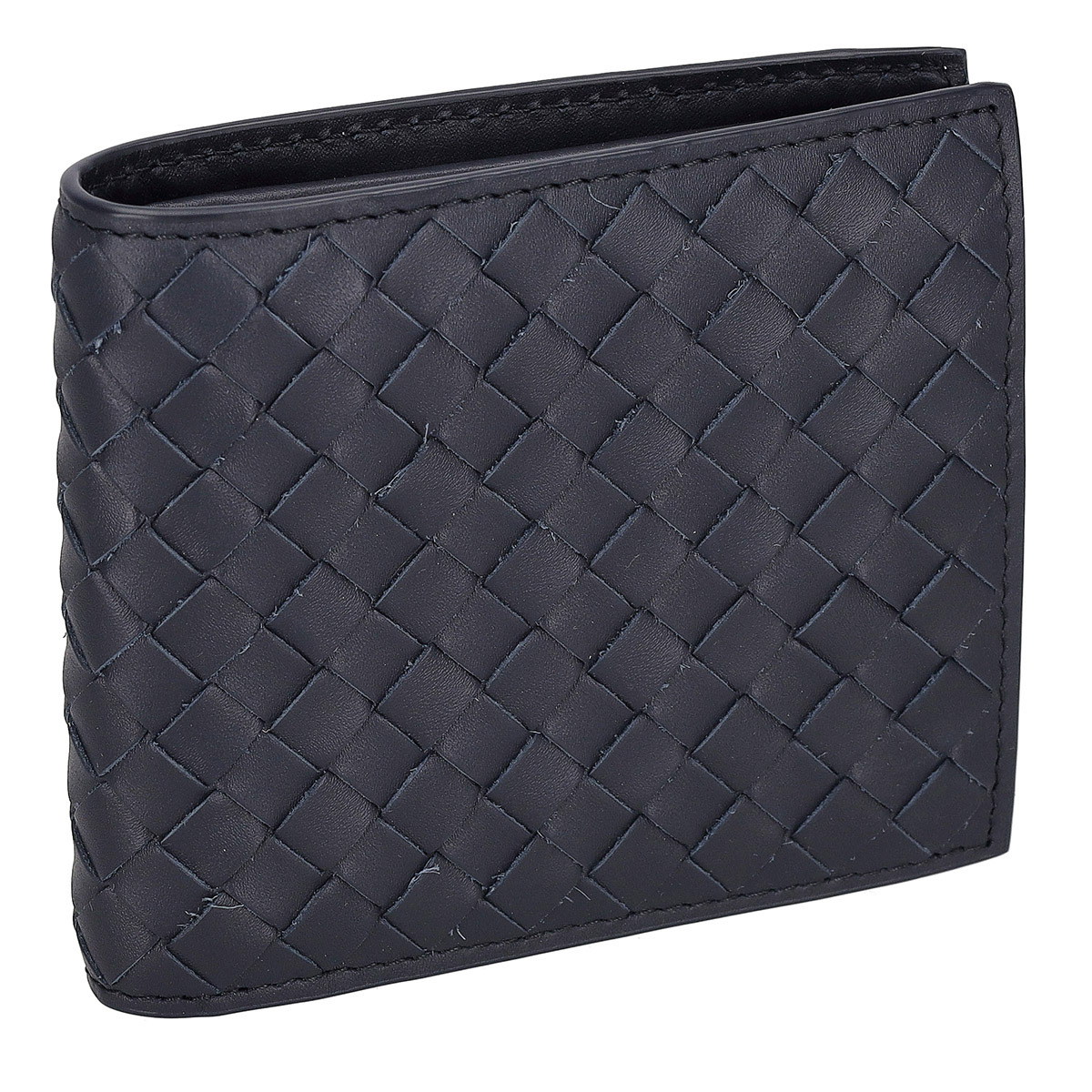 ボッテガヴェネタ BOTTEGA VENETA 紙入れ 二つ折り紙入れ 折りたたみ紙入れ 御釣り入れ付き添い人 193642 V47W1 8838 イントレチャート メンズ スペースネイビー 本革 なめし革