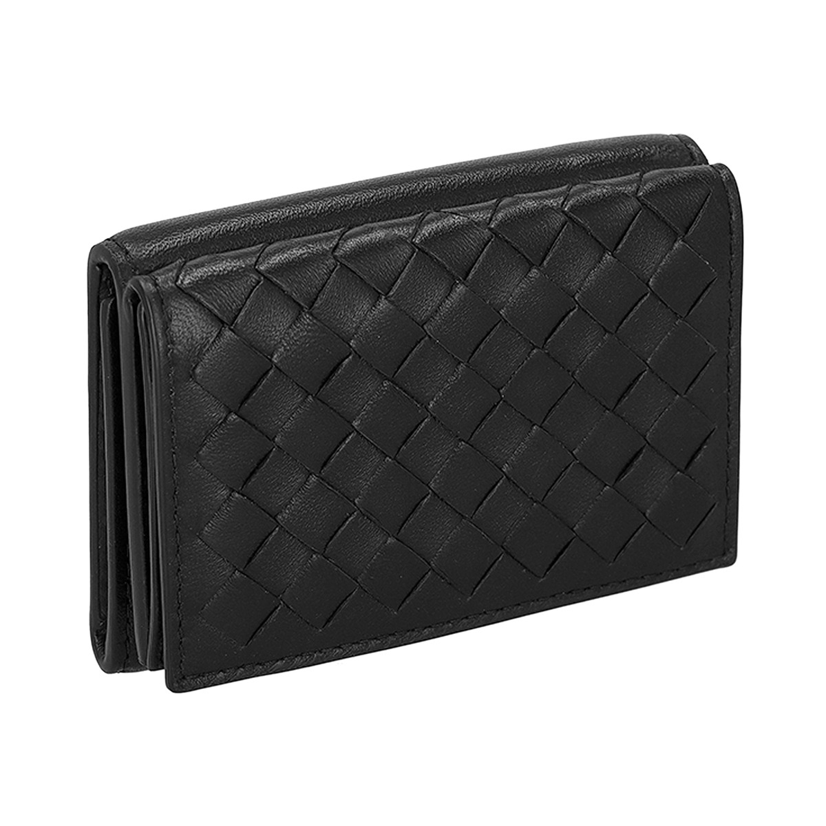 ボッテガヴェネタ BOTTEGA VENETA 紙入れ 三つ折り紙入れ 折りたたみ紙入れ 御釣り入れ付き添い人 イントレチャート 515385 V3UN2 1295 メンズ 黒いこと