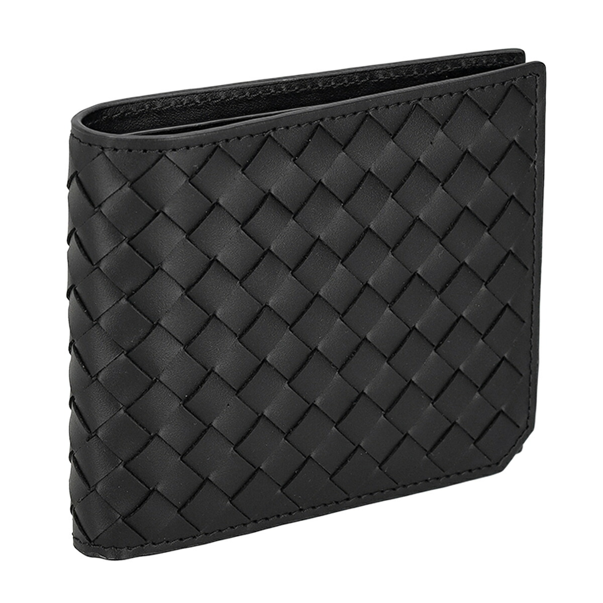 ボッテガヴェネタ BOTTEGA VENETA 財布 二つ折り財布 折りたたみ財布 小銭入れなし イントレチャート 796966-V69G1 8803 メンズ ブラック