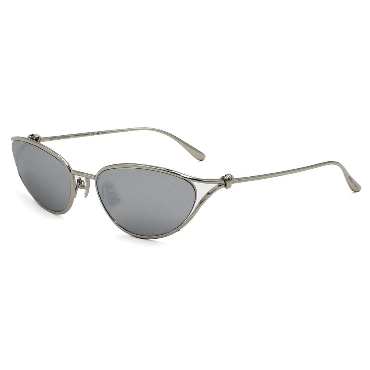 ボッテガヴェネタ BOTTEGA VENETA サングラス ノーズパット UVカット アイウェア フォックス BV1330S-002 メンズ レディース ユニセックス シルバー