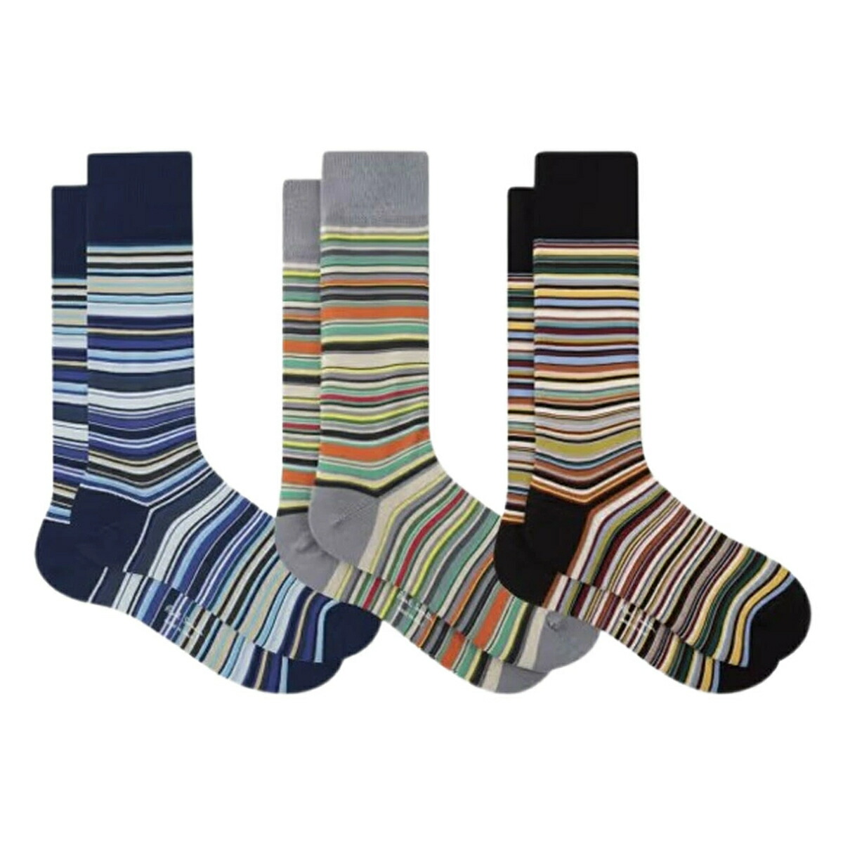ポールスミス Paul Smith ソックス ストライプ マルチカラー 3足組 セット 靴下 男性用 ギフト M1A-SOCK-JPKM2 1A メンズ マルチカラー｜Salada Bowl-おしゃれブランド通販