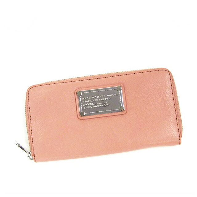 【百貨店SALE客体商いもの】【※アウトネットボール※】【MARC BY MARC JACOBS】マークバイマークジェイコブス 銭入れ 長銭入れ ラウンドチャック長銭入れ レディース牛皮 なめし革 秋味サクラ色 CLASSIC Q