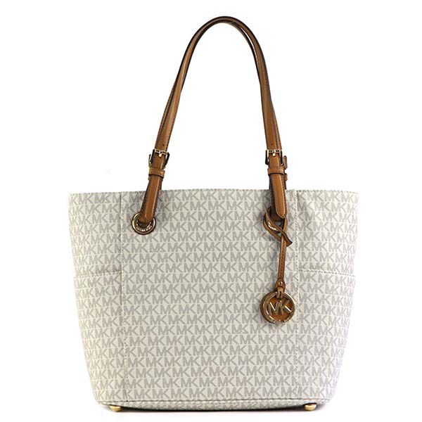 【百貨店SALE客体商いもの】マイケル授業計画 MICHAEL KORS MK トートバッグ 30H6GTTT3V 150 VANILLA JET SET ヴァニラ色つや