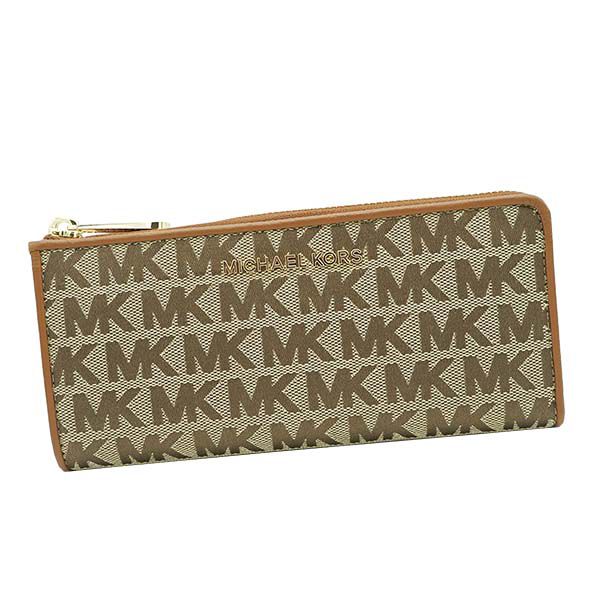 【百貨店SALE客体商いもの】マイケル教科課程 MICHAEL KORS 逃げ口 紙入れ 長紙入れ L字ジッパー 35T9GTVZ3J JET SET TRAVEL ジェット機仕掛ける旅行 LG THREE QTR ZIP BG/EBONY 赤銅色系