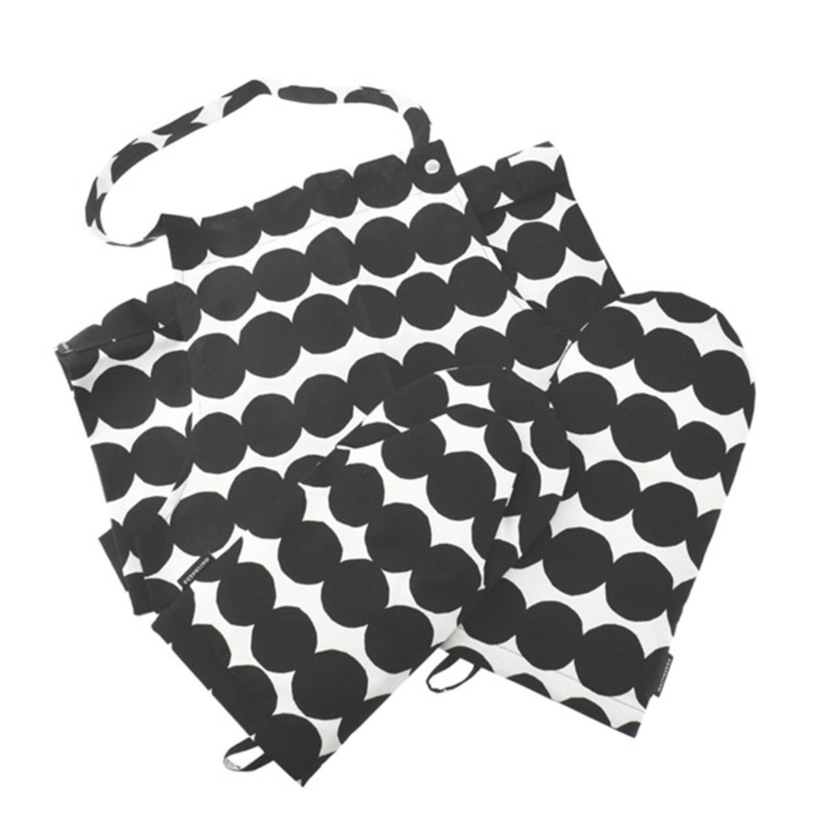 マリメッコ marimekko エプロン ミトン セット 071708 190 KITCHEN TEXTILE SET キッチン テキスタイル セット RASYMATTO ブラック系 北欧｜Salada Bowl-おしゃれブランド通販