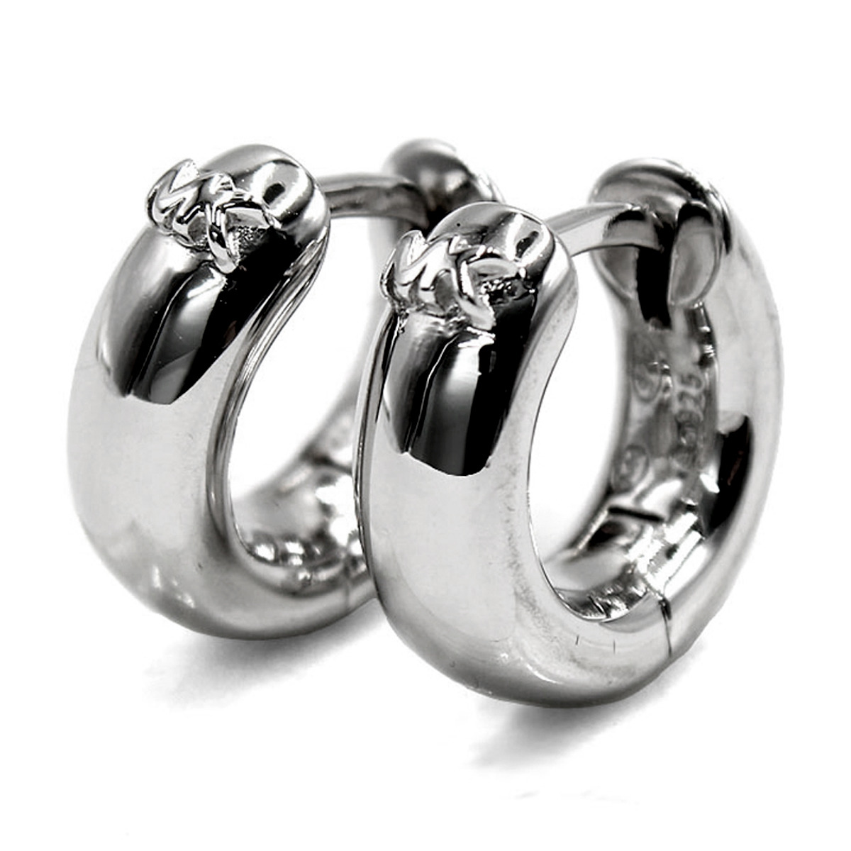 MICHAEL KORS マイケルコース ピアス フープピアス アクセサリー MKC1599AA040 MKロゴ HUGGIE HOOP EARRINGS レディース シルバー
