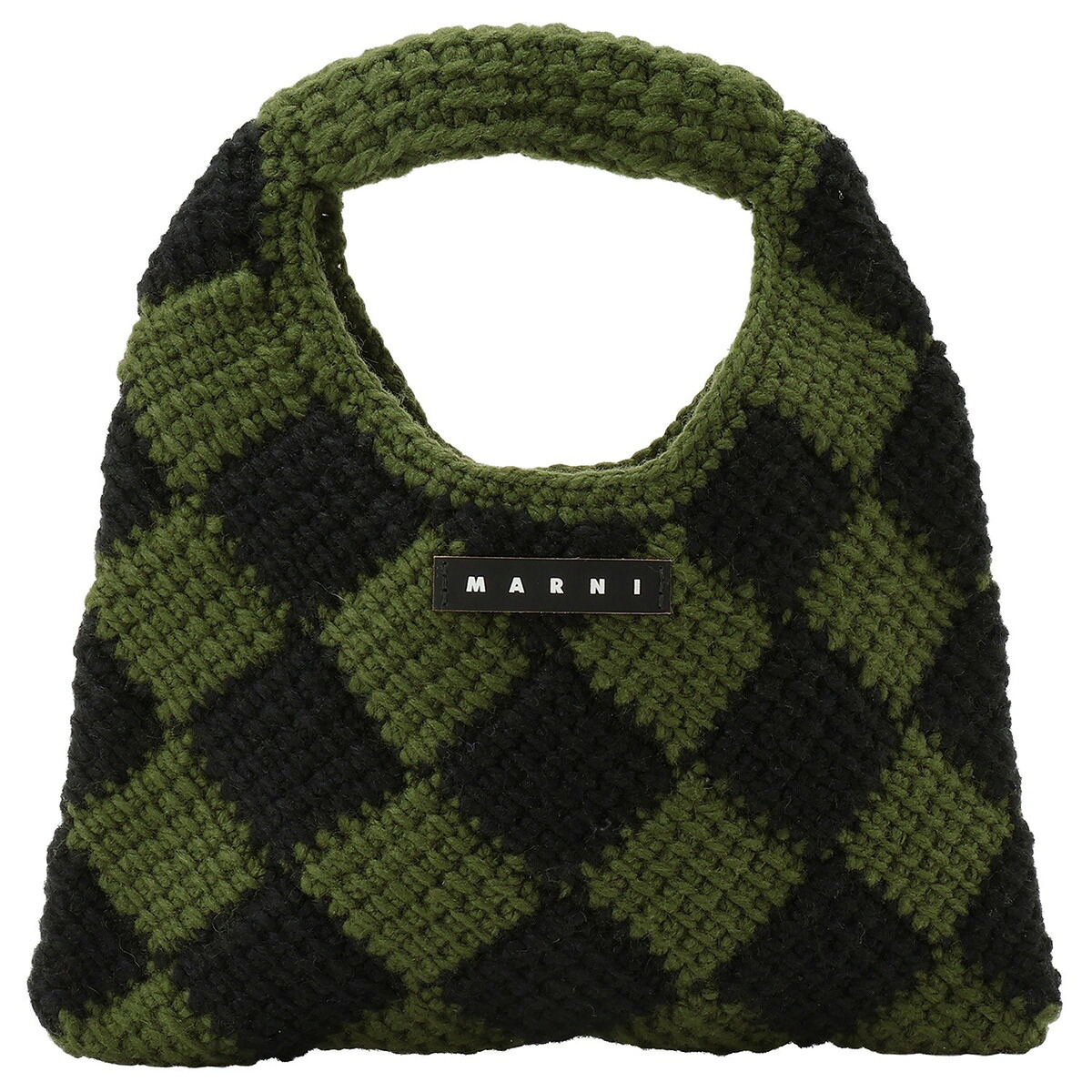 マルニ MARNI ダイアモンドクロシェ かぎ針編み ハンドバッグ ミニトート 手提げ M00995 M00RP 0MC08 bbmn00112l DIAMOND CROCHET キッズ ガールズ レディース カーキ+ブラック