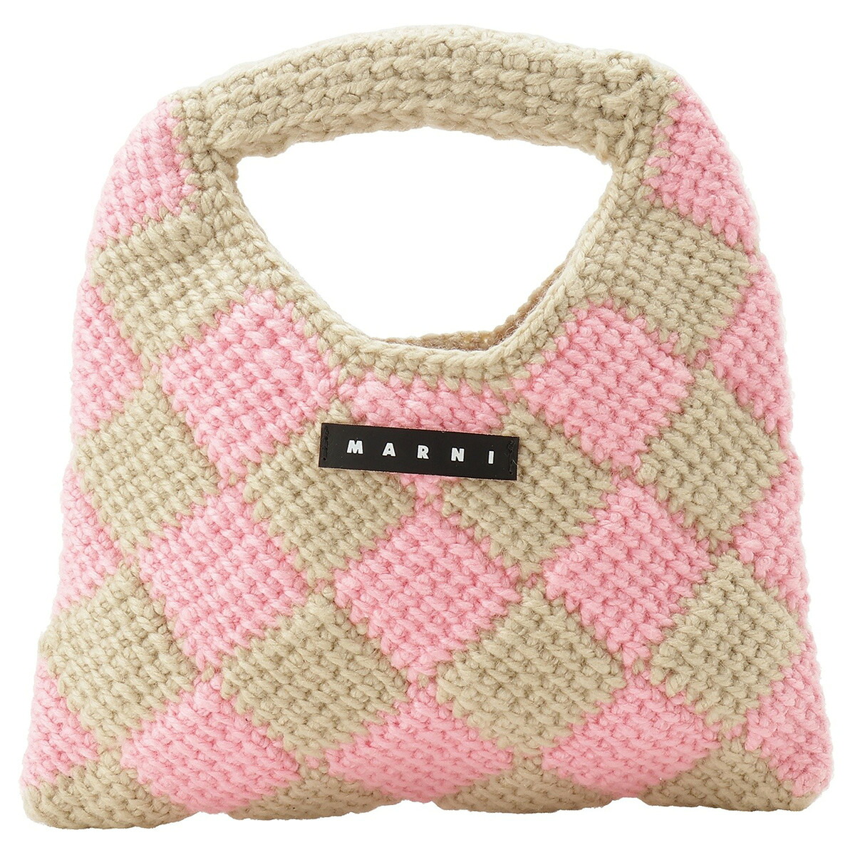 マルニ MARNI ダイアモンドクロシェ かぎ針編み ハンドバッグ ミニトート 手提げ M00995 M00RP 0MC10 bbmn00114l DIAMOND CROCHET キッズ ガールズ レディース ピンク+ベージュ