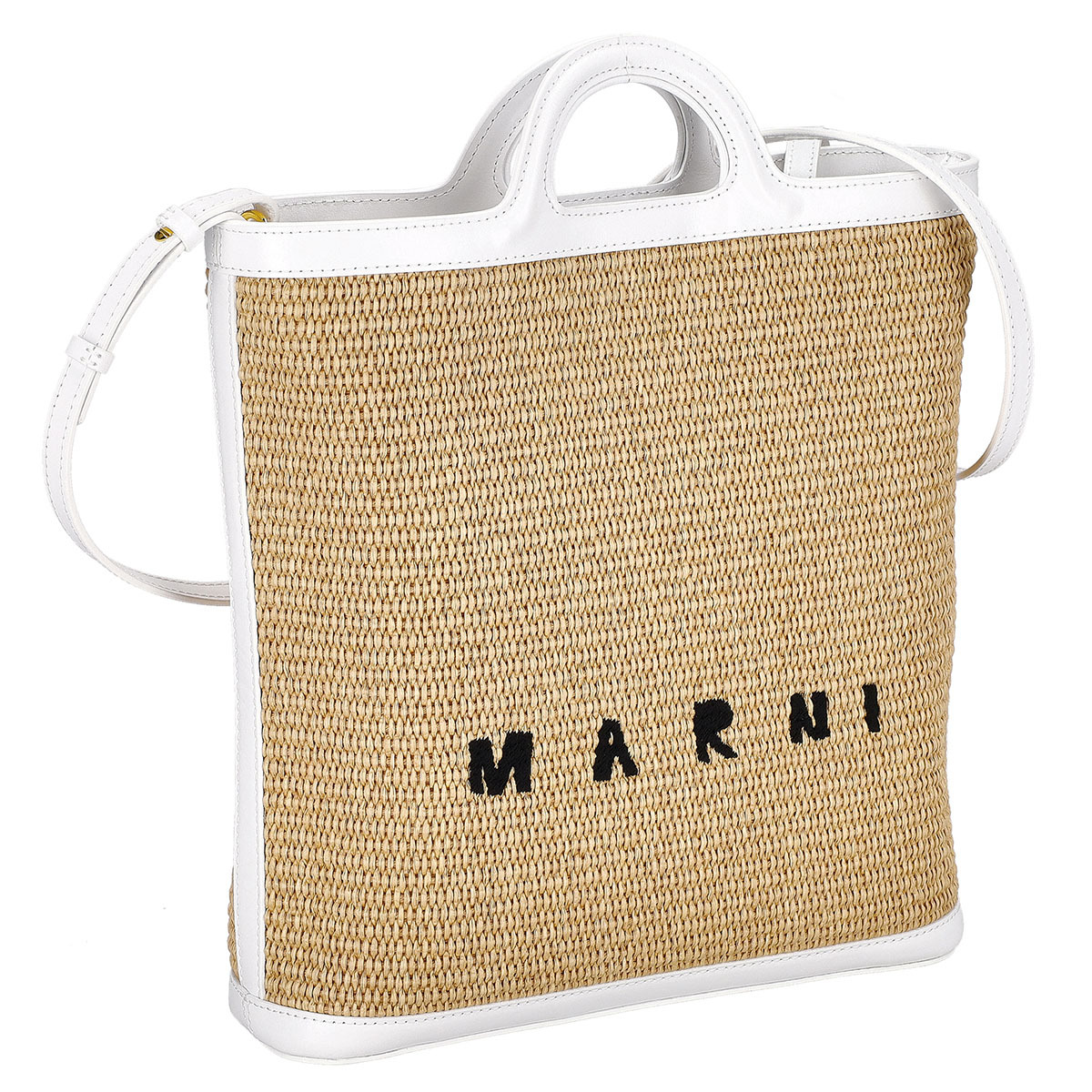 マルニ MARNI バッグ 2WAY ハンドバッグ ショルダーバッグ 肩掛けバッグ 斜め掛けバッグ SBMP0179Q0-P3860 Z0T01 編みバッグ レディース ホワイト+ベージュ