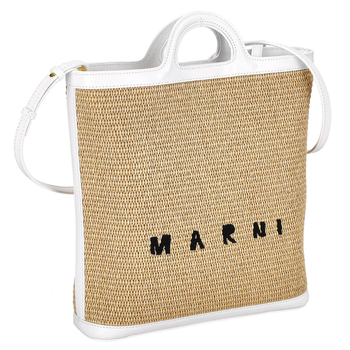 マルニ MARNI バッグ 2WAY ハンドバッグ ショルダーバッグ 肩掛けバッグ 斜めがけバッグ SBMP0179Q0 P3860 Z0T01 かごバッグ 編みバッグ レディース ホワイト+ベージュ