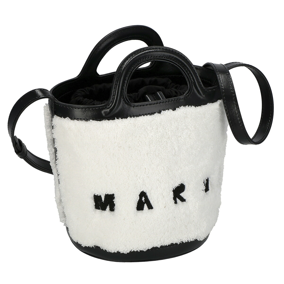 マルニ MARNI バッグ 2WAY ハンドバッグ ショルダーバッグ SCMP0056Q7 P5441 レディース ホワイト+ブラック 起毛|Salada Bowl-おしゃれブランド通販