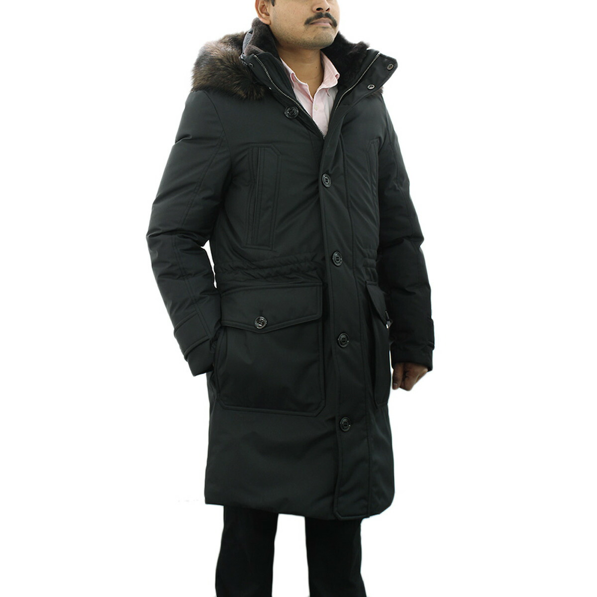 極美品✨MOORERムーレー　シーロ　ファーダウンジャケット　52 MOORER（ムーレー） ダウン メンズ ロゴ 襟裏ファー キルティング