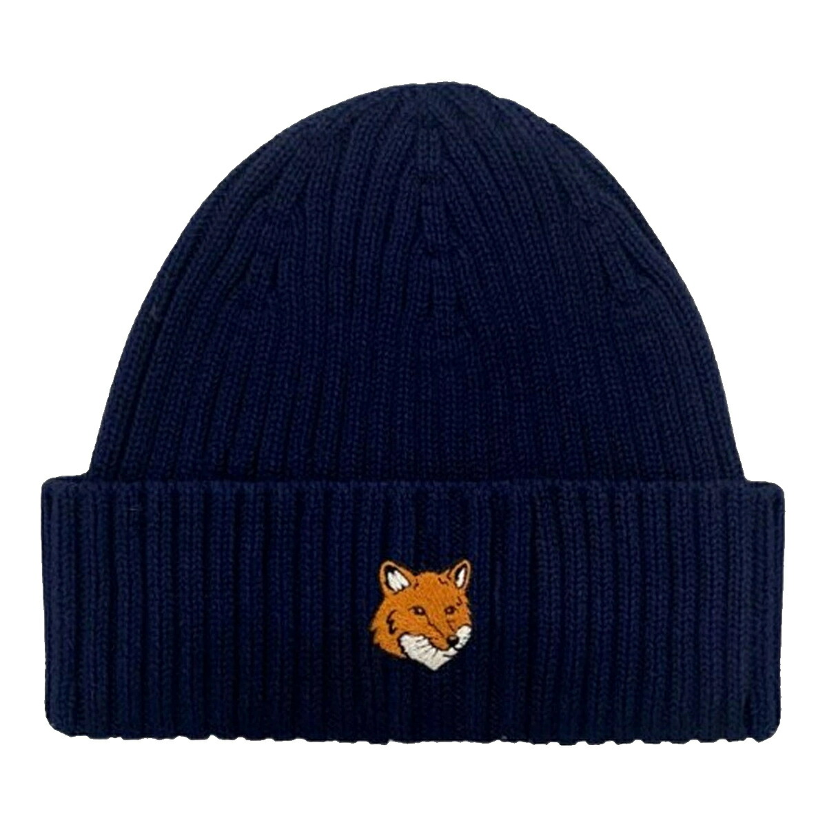 メゾンキツネ MAISON KITSUNE 編み物帽 狐狸尖端 ビーニー ロゴタイプ 刺しゅう ワンポイント 折りかえし かぶり笠 心地よい PM06111KT1140 0413 メンズ レディース ユニ一発やる 米国海軍