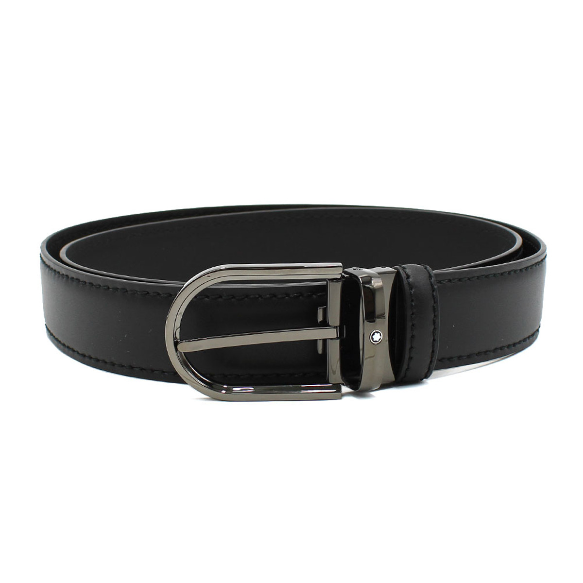 モンブラン MONTBLANC ベルト レザーベルト MB128770 BELT ホースシューバックル ビジネス カジュアル メンズ ブラック 本革 レザー 42,840円