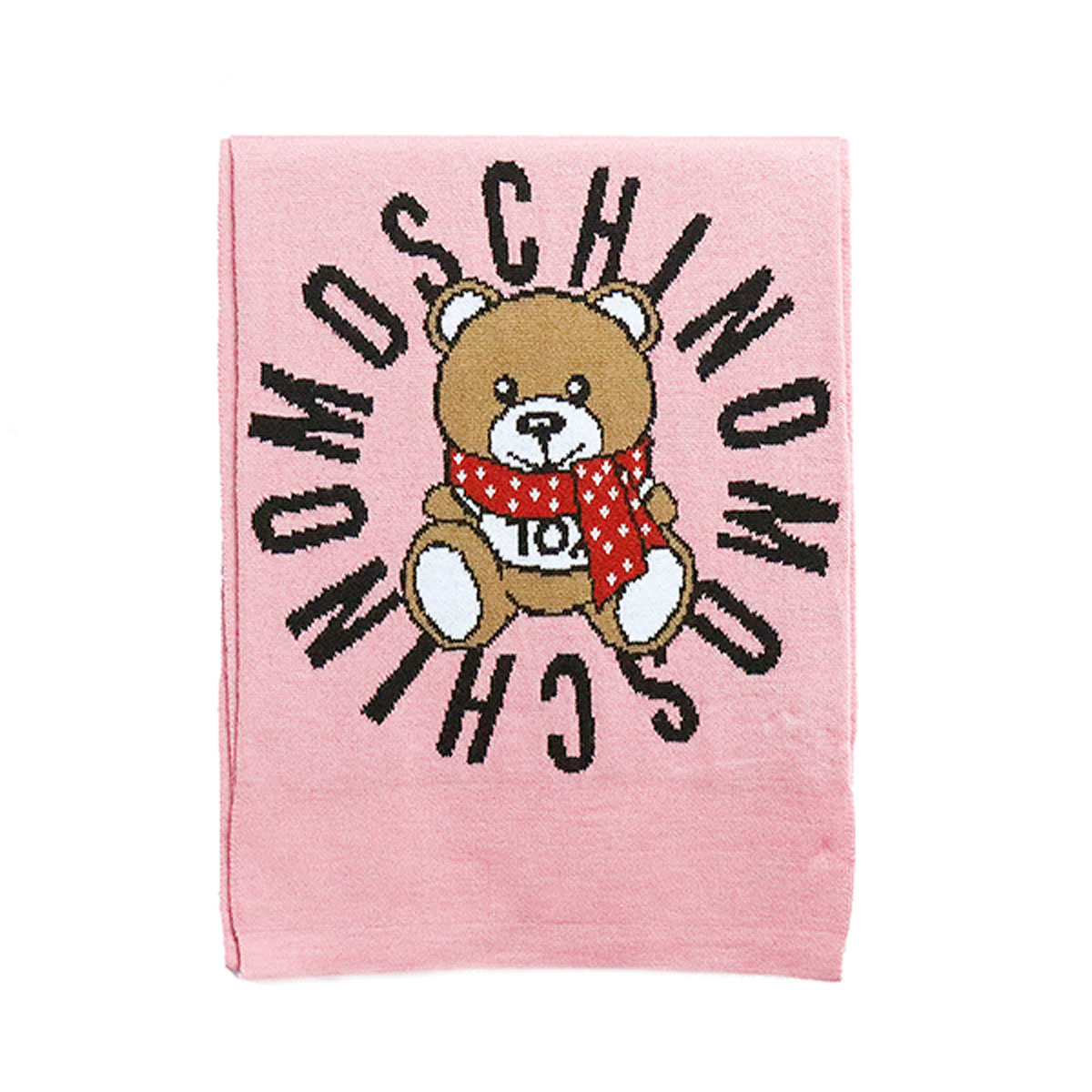 【百貨店SALE客体商いもの】モスキーノ MOSCHINO 消音装置 レディース M2333 30673 008 TOY テディベア 羊毛混紡 消音装置 袈裟 サクラ色