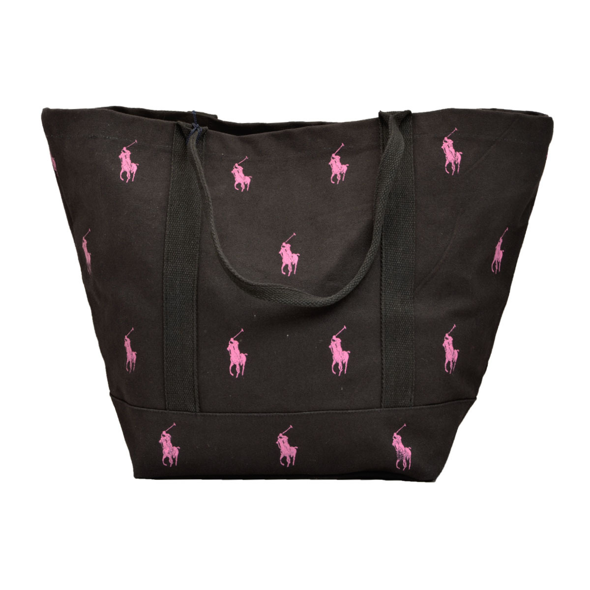 ラルフローレン Ralph Lauren ポロラルフローレン Polo Ralph Lauren バッグ キャンバス トートバッグ ショルダーバッグ 大きめ WAPPBAGCG600010 019 ブラック+ピンクロゴ
