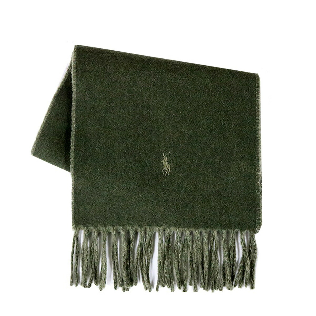 ラルフローレン Ralph Lauren ポロラルフローレン Polo Ralph Lauren マフラー ストール リバーシブル 同色刺繍ロゴ PC0455 307 メンズ レディース カーキグリーン ウール