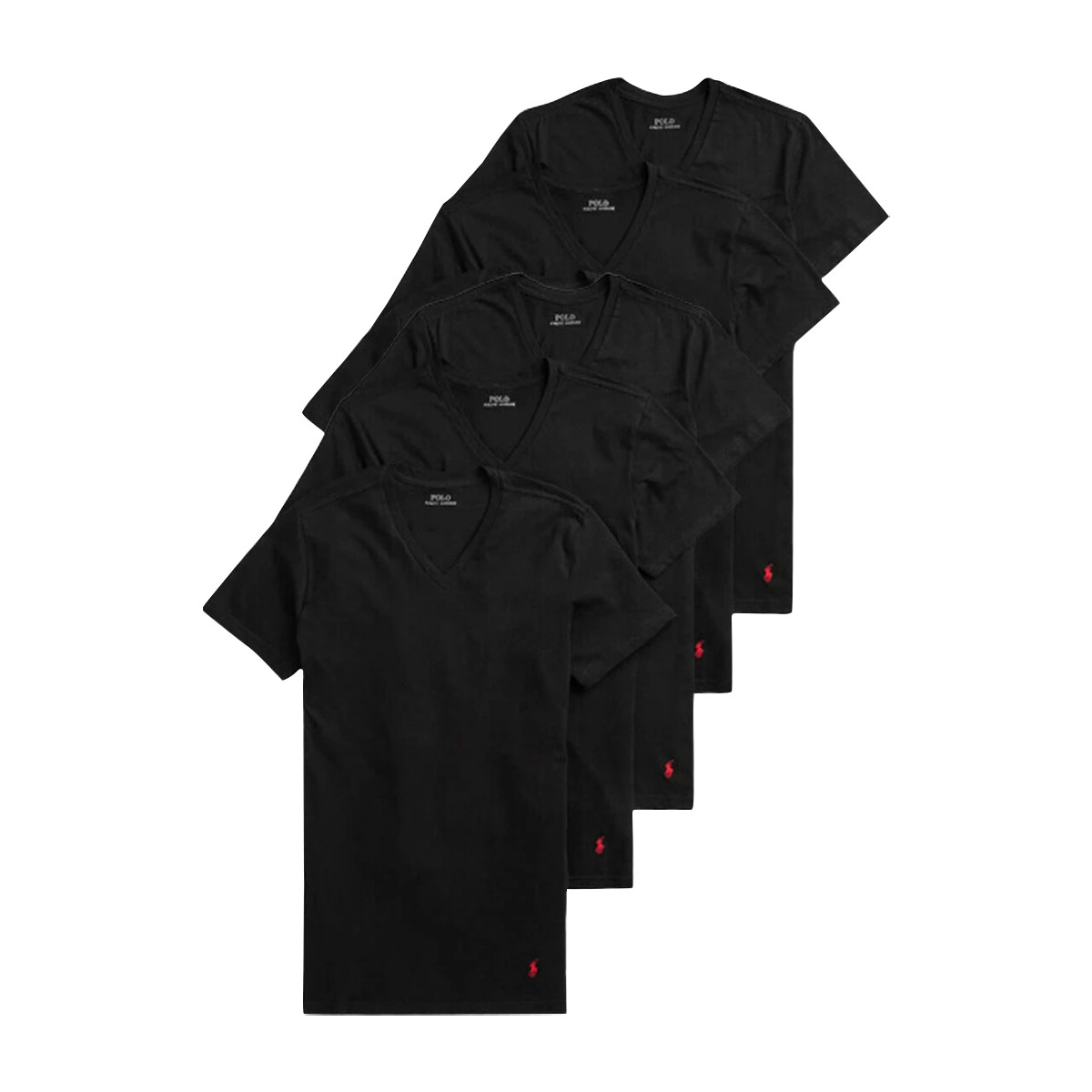 ラルフローレン Ralph Lauren 下着 アンダーウェア Vネック Tシャツ 5枚セット お買い得 パック NCVNP5 PBD メンズ ブラック