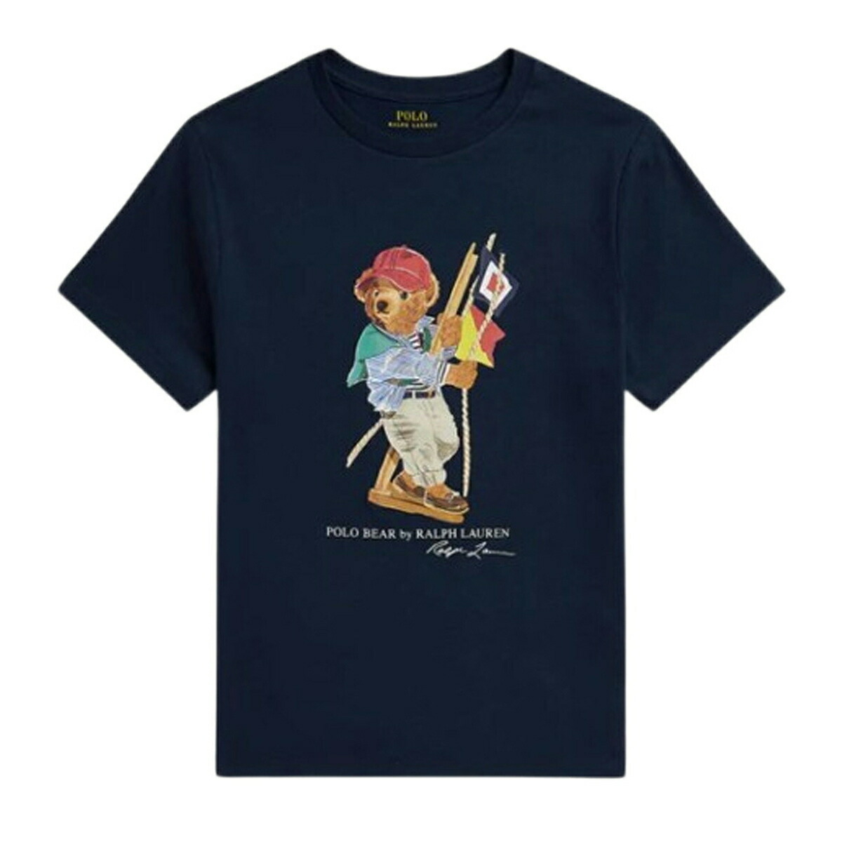 ポロ ラルフローレン POLO RALPH LAUREN プルオーバー 半袖 労働者の一団のど首 トップス 綿織物 ポロベア くま 差し上げ物 323A12428 002 キッズ 米国海軍