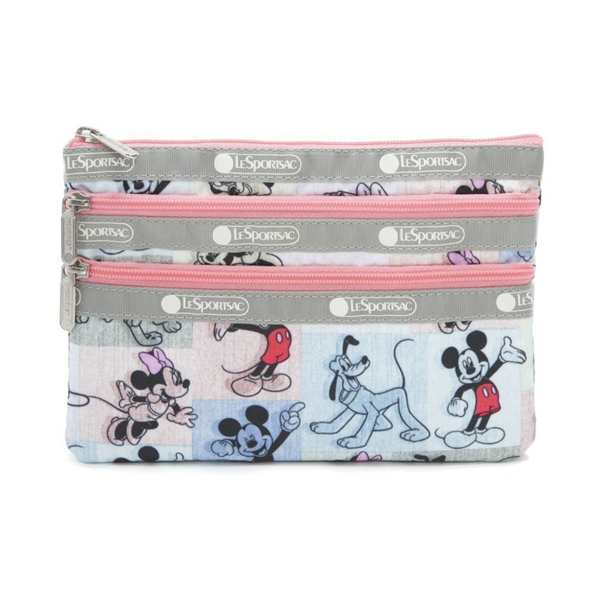 レスポートサック Lesportsac ポーチ コスメポーチ マルチケース 7158 G786 3 Zip Cosmetic スリージップコスメティック Mickey Patchwork ミッキー フレンズ コラボレーション Deerfieldtwpportage Com