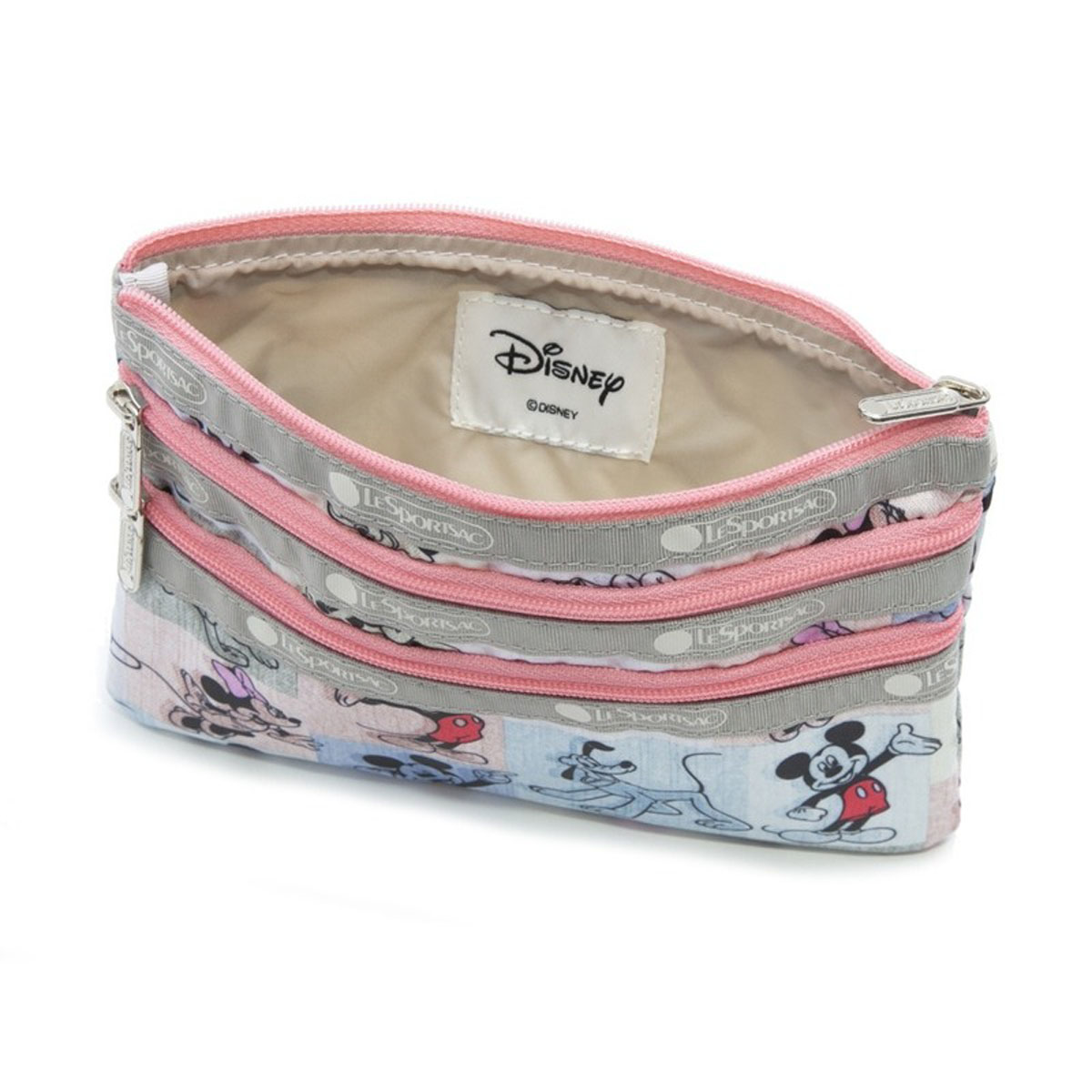 レスポートサック Lesportsac ポーチ コスメポーチ マルチケース 7158 G786 3 Zip Cosmetic スリージップコスメティック Mickey Patchwork ミッキー フレンズ コラボレーション Deerfieldtwpportage Com