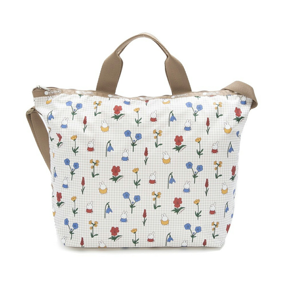 レスポートサック LeSportsac トートバッグ DELUXE EASY CARRY TOTE 4360 G825 デラックス イージー キャリー トート 2WAY バッグ ショルダーバッグ 斜めがけバッグ MIFFY AND FLOWERS ミッフィー アンド フラワーズ ディック ブルーナ  コラボレーション 『5年保証』