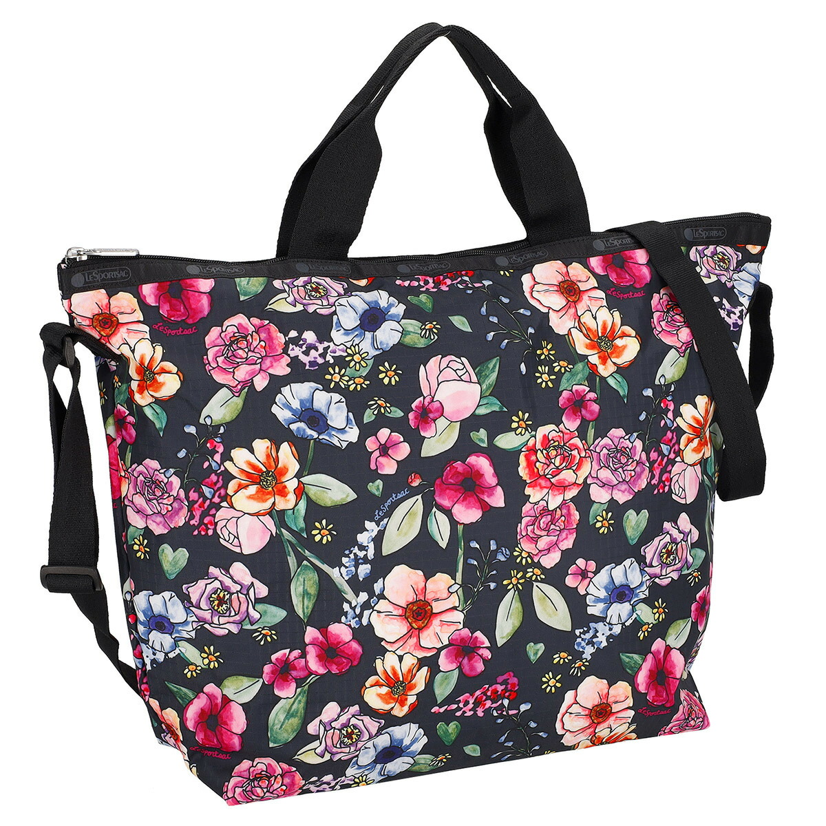 レスポートサック LeSportsac バッグ トートバッグ ショルダーバッグ 4360 F655 DELUXE EASY CARRY TOTE デラックスイージーキャリートート MOONLIT GARDEN ブラック系マルチ