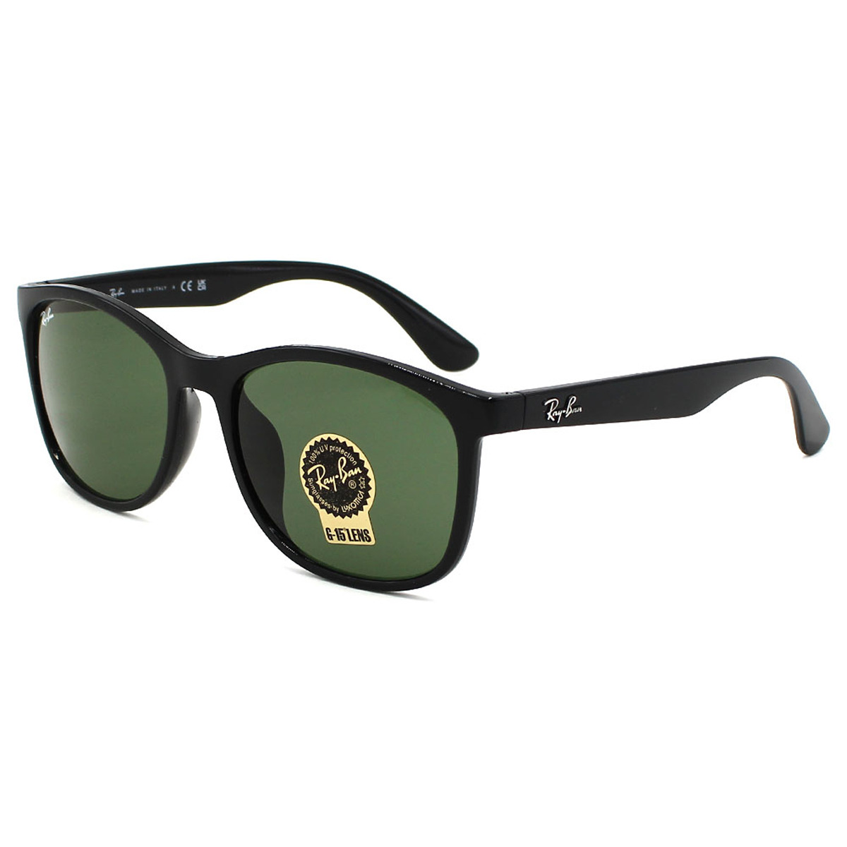 レイバン Ray-Ban サングラス アイウェア アジアンフィット 0RB4374F 601/31 58 ウェリントン型 メンズ レディース ユニセックス ブラック+グリーン｜Salada Bowl-おしゃれブランド通販
