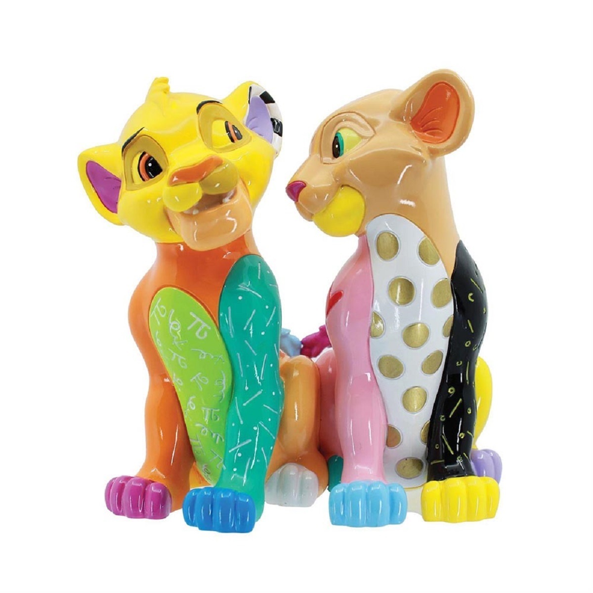 ロメロ ブリット Romero Britto ディズニー バイ ブリット Disney by Britto シンバ＆ナラ ポップ 置物 フィギュア 人形 6017587 ライオンキング インテリア