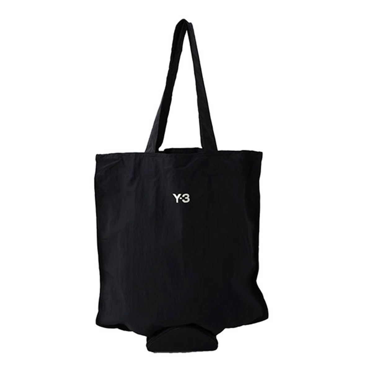 【新品未使用品】Y-3ワイスリー パッカブルトートバッグ エコバッグ 黒レザー Y-3 ワイスリー トートバッグ ブラック バッグ 折り畳み エコ