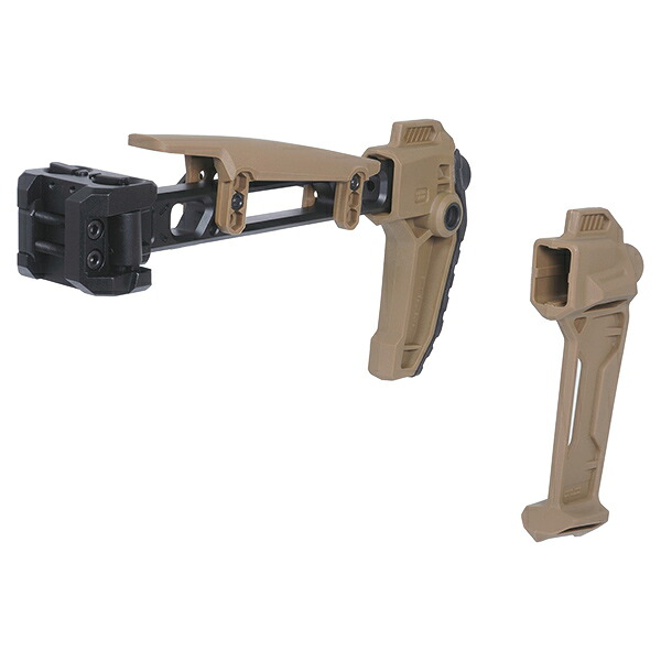 【数量限定】SIタイプ Strike FSA デュアルフォールディングストック ＆ スタビライザー 20mm(ピカティニー規格)レール用 デザートカラー