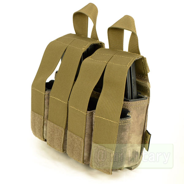 FLYYE MOLLE Double M4 + Quad Pistol Mag Pouch A-TACS
