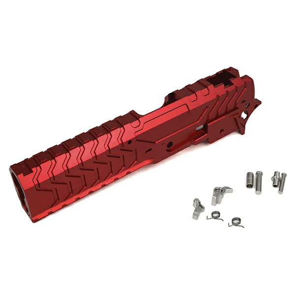 5KU CNC アルミニウム Matrix スライド ＆ ミッドシャーシ セット マルイ ハイキャパ シリーズ用 レッド