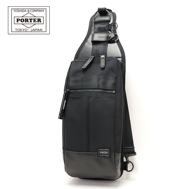 ポーター ヒート スリングショルダーバッグ 703-08000 ワンショルダーバッグ 吉田カバン PORTER HEAT ワンマイルバッグ ペットボトル スマホ サイズ ブラック