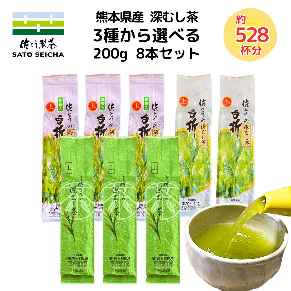 ＼17日9:59まで！3％OFFクーポン／13,600円相当【 選べる 佐とうの深蒸し茶 人気の200g入お茶8本セット 】 熊本県 日本茶 煎茶 リーフ 抹茶 ギフト プレゼント お茶 ペットボトル 500ml カテキン 深蒸し茶