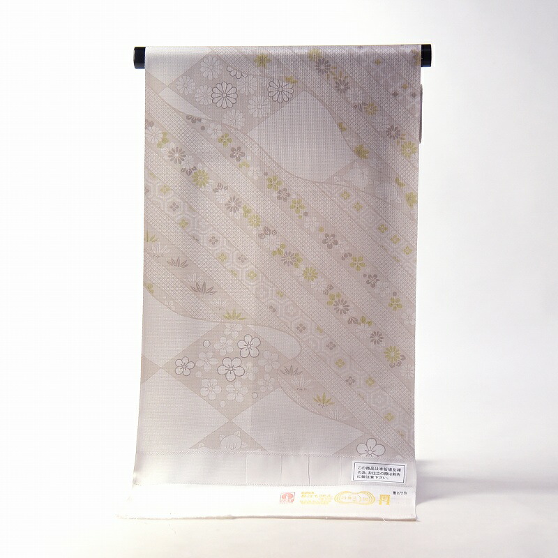 【新品未使用】皇室献上 寿光織　小紋　たてぼかし　反物　ベージュ　未仕立て 新品未使用】皇室献上 寿光織 小紋 たてぼかし 反物 ベージュ 未仕立て