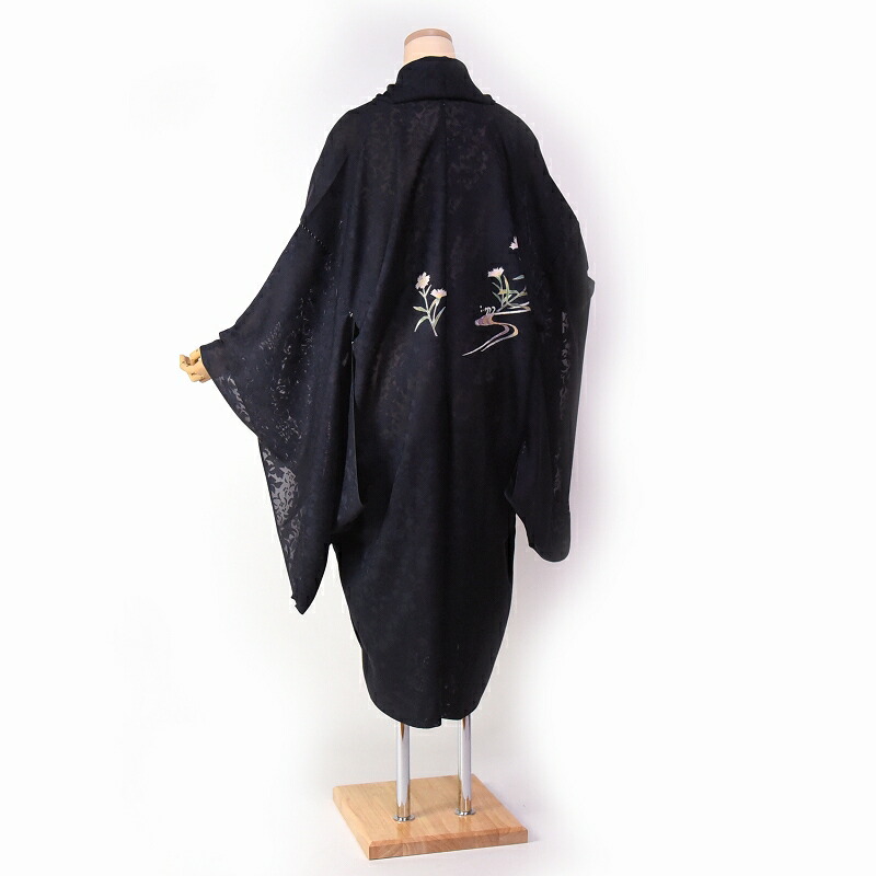 ロングコート地 一刀彫 ふくら雀 黒地 正絹 反物 151983415_o1.jpg?