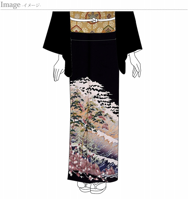 楽天市場】黒留袖 フルオーダー手縫いお仕立て付き♪正絹 日本の絹浜 